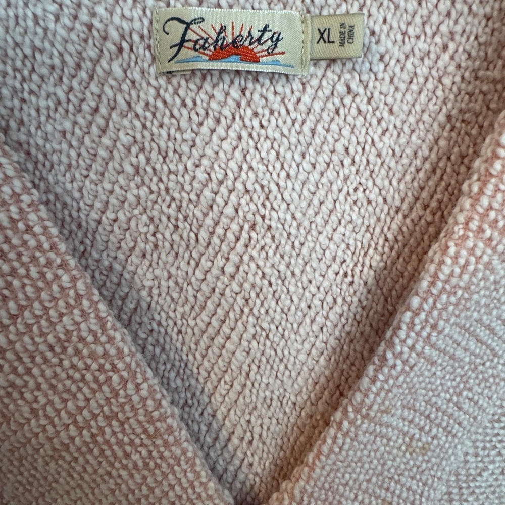 Faherty Light Pink Knit Baja Sweatshirt - Picture 6 of 6